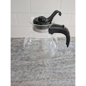 Whistling Kettle 12‎ Cup Medelco Glass Stovetop Tea Coffee Pot Carafe Decanter